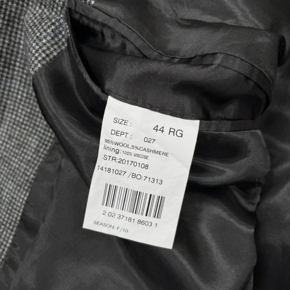 Brooks Brothers 346 Blazer Sz 44 Reg Gray Wool‎ Cashmere Houndstooth Sport Coat